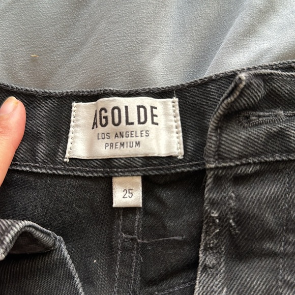 AGOLDE Dee Ultra High Rise Short - Seeker black denim size 25 - Picture 4 of 8